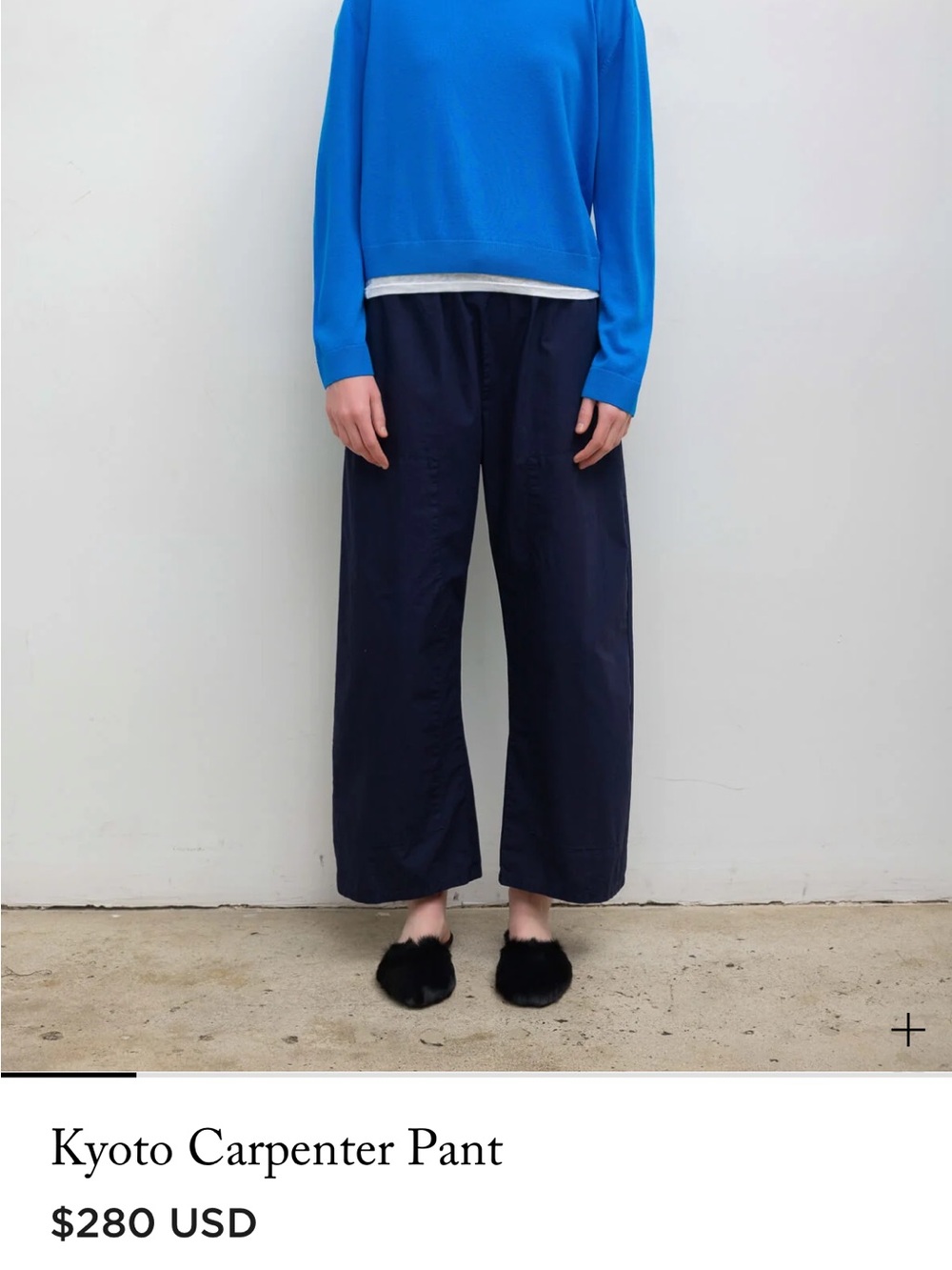LESET Wide-Leg Carpenter Trousers in Navy